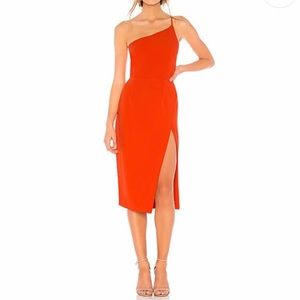 Revolve | Lazo Midi Dress in Blood Orange